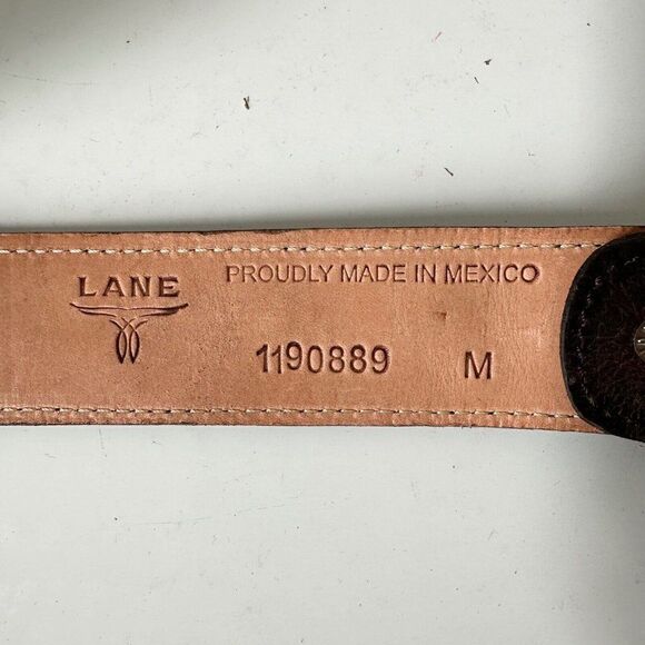 NEW Lane Boots LANDRUM Western Belt M Embroidered Brown Leather Southwest Cowboy - Picture 11 of 11